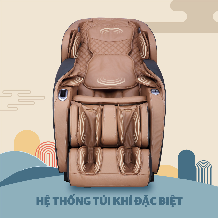 Chức năng massage túi khí đặc biệt với ba mức lựa chọn cường độ